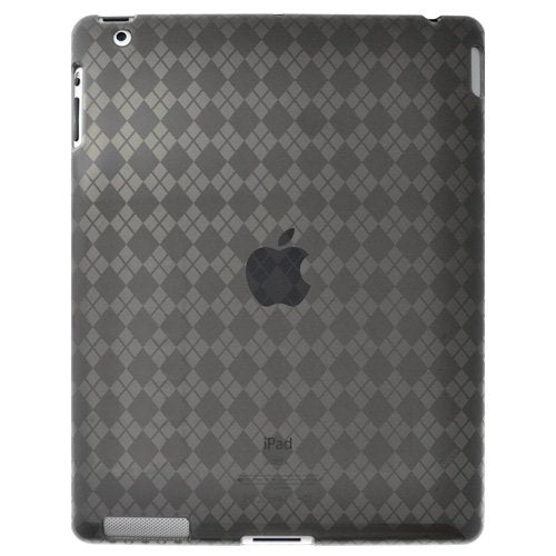 Amzer AMZ90784 Luxe Argyle High Gloss TPU Soft Gel Skin Case for Apple Ipad 2 (Gray)