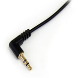 STARTECH MU3MMSRA 3 feet Slim 3.5mm to Right Angle Stereo Audio Cable - M/M, Black
