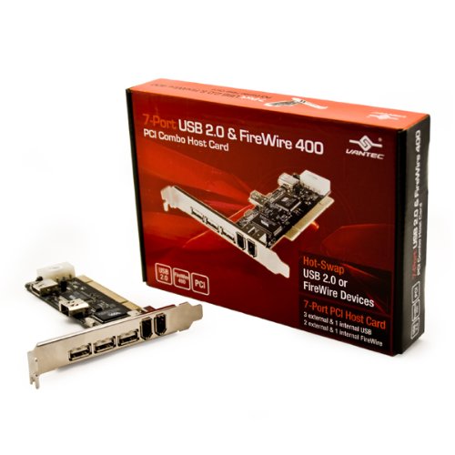 Vantec 7-Port USB 2.0 and FireWire 400 PCI Combo Host Card