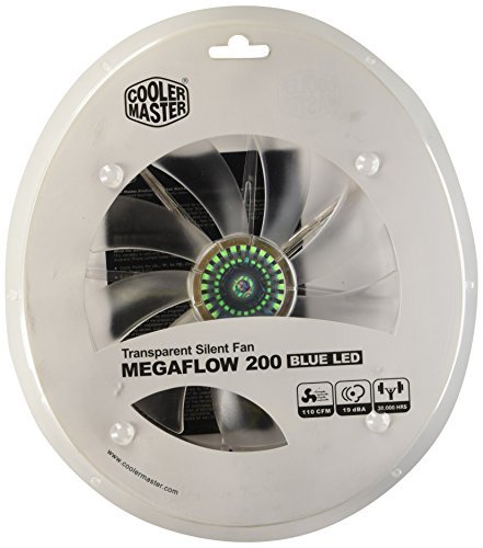 Cooler Master MegaFlow 200 - Sleeve Bearing 200mm Blue LED Silent Fan for Computer Cases