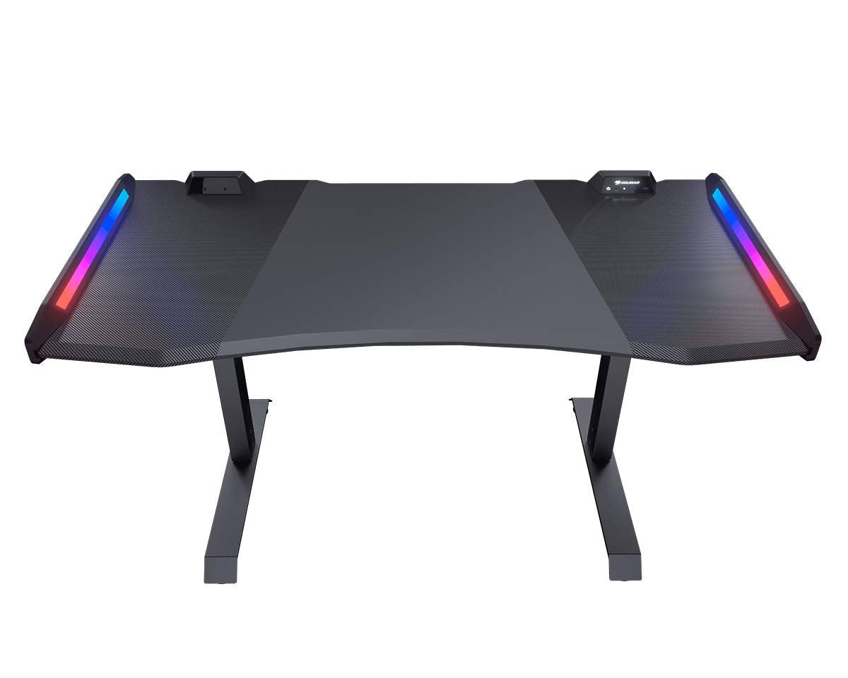 Cougar Mars RGB Ergonomic Height Adjustable Gaming Desk with Control Stands for PC and USB/Audio Devices