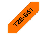 Brother Laminated Black on Fluorescent Orange 1-Inch Tape-Retail Packaging (Tzeb51)-Retail Packaging