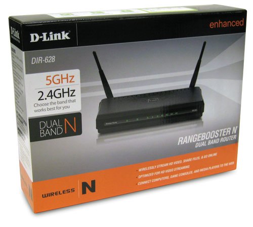D-Link DIR-628 RangeBooster N Dual Band Router with 4-Port 10/100 Switch 2 Antennas and Dual Band Draft 802.11n