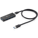 USB 3.0 4-Port Mini HUB by j5create | Portable Adapter, USB 3.0/2.0 for Windows, Mac OS, Linux OS Black