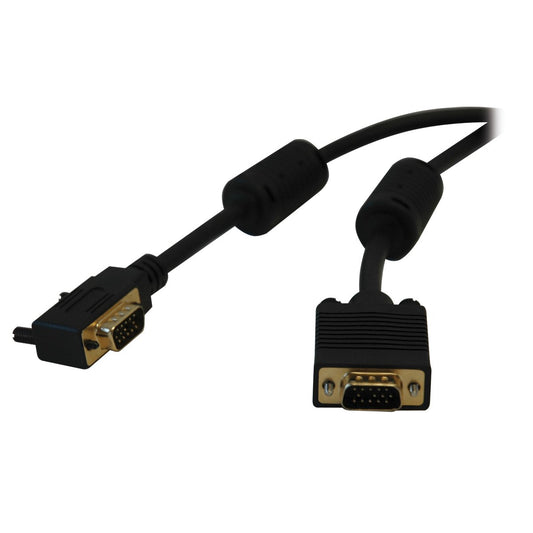 Tripp Lite SVGA/VGA Monitor Extension Cable with RGB Coax Gold HD15M/Right-Angle HD15M, 25-Feet (P502-025-RA)