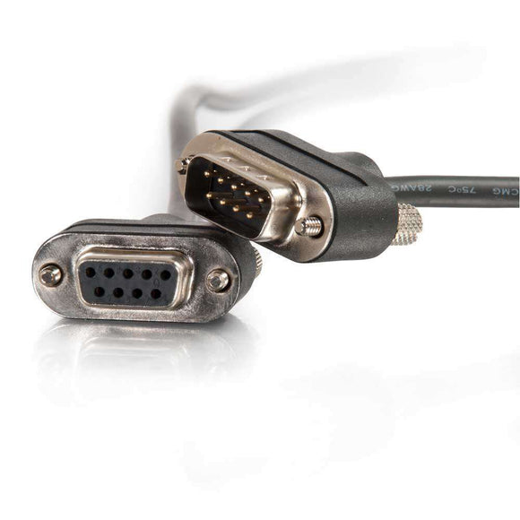 C2G 52162 Serial RS232 DB9 Cable with Low Profile Connectors M/F, In-Wall CMG-Rated, Black (35 Feet, 10.66 Meters)