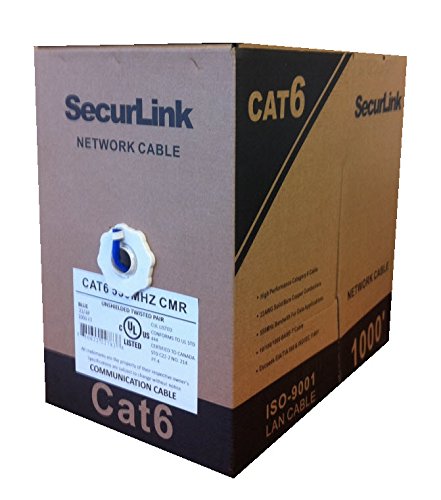 SecurLink CAT6e UTP Network Cable CMR, 1000ft FT4 1000 ft (304.8 m) - white Color Bulk Cable