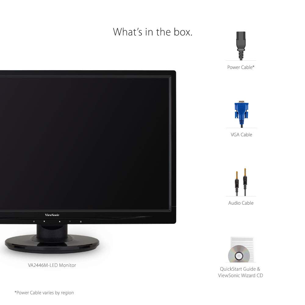 ViewSonic VA2446M-LED 24 Inch Full HD 1080p LED Monitor with DVI and VGA Inputs