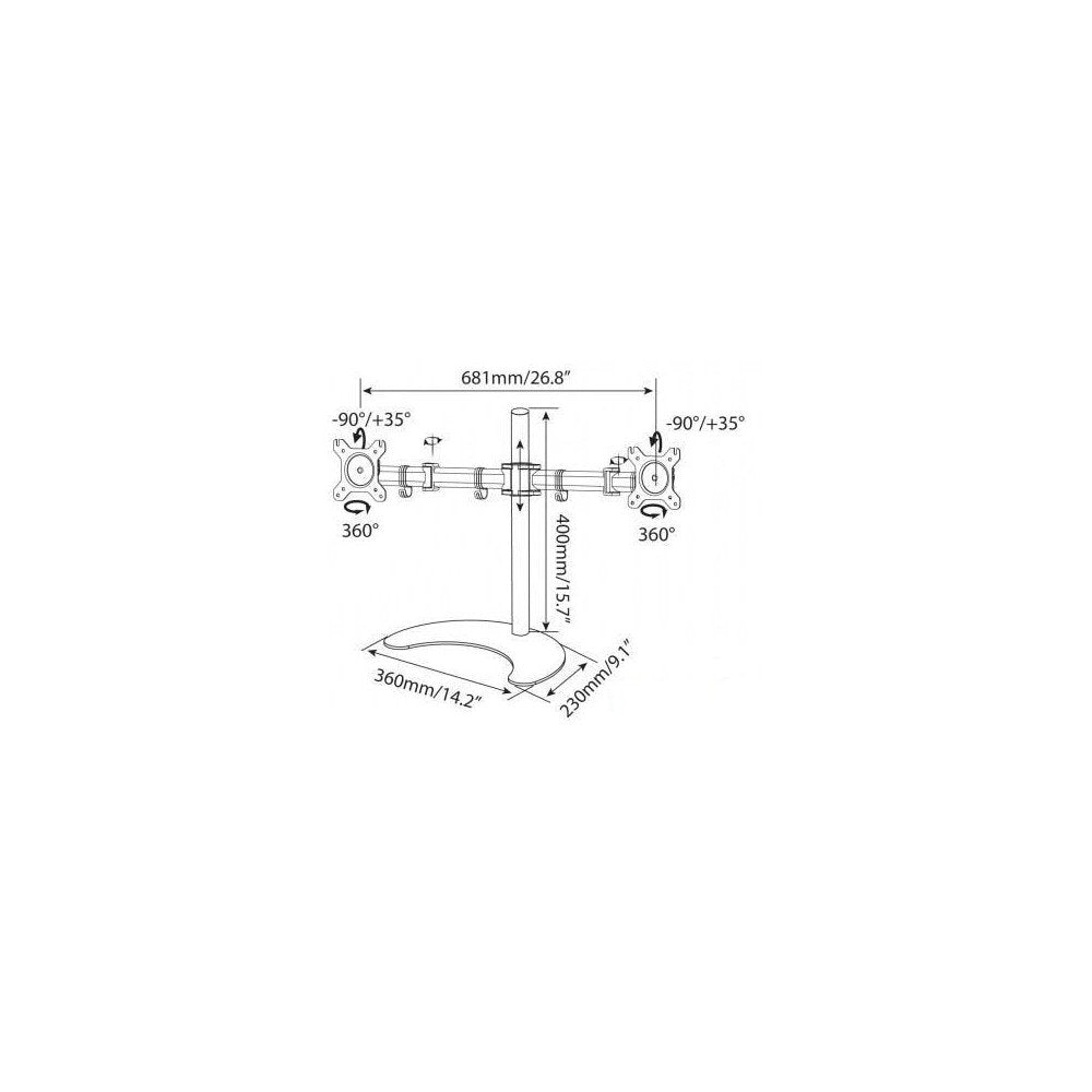 Double Monitor Desk Mount W/Base - 13-27