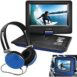 Ematic 10" Portable DVD Player Swivel Screen with Matching Headphones & Car Headrest Mount (Black)