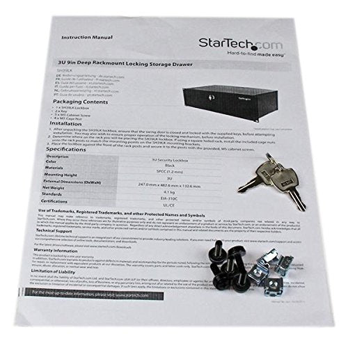 StarTech 3U 9In Deep Rack Mount Locking
