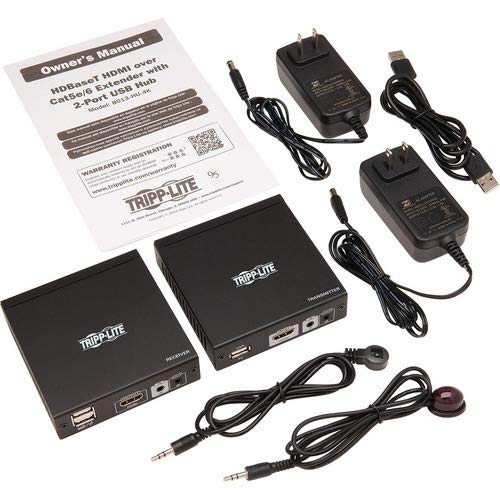 TRIPP LITE B013-HU-4K Tripp Lite HDMI HDBaseT KVM Console Extender Over Cat6-2 USB Ports, IR, 4K @ 30 Hz (130 ft.), 1080p (230 ft.),