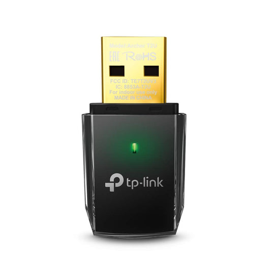 TP-Link Archer T2U V1 AC600 Wireless Dual Band USB Adapter, 2.4GHz 150Mbps/5Ghz 433Mbps, WiFi Dongle, Mini size, Supports Windows (XP/7/8/8.1/10), Mac OS (10.7-10.13)