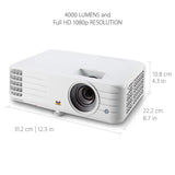 ViewSonic PG706HD 4000 Lumens Full HD 1080p Projector with RJ45 LAN Control Vertical Keystoning HDMI USB for Home and Office