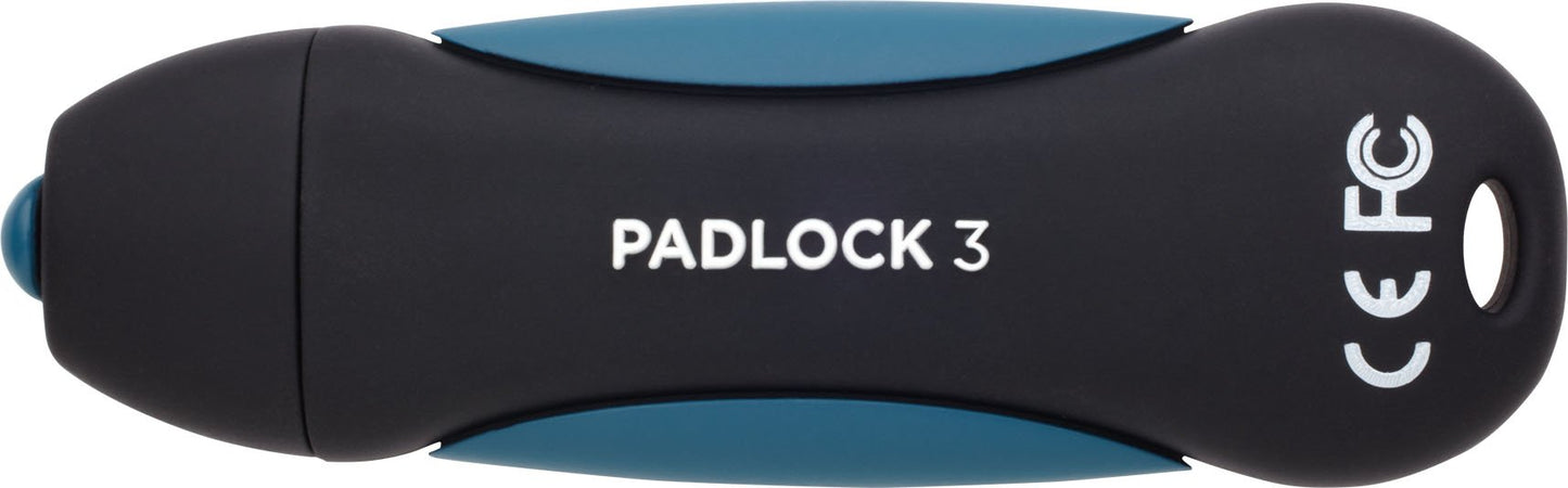 Flash Padlock 3 32GB Secure USB 3.0 Flash Drive with Keypad, Secure 256-bit Hardware AES encryption