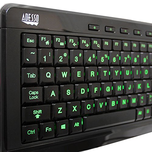 Adesso AKB-120EB - SlimTouch 120 3-Color Illuminated Compact Multimedia Keyboard