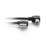 C2G 28111 USB Cable - USB 2.0 Right Angle A Male to B Male Cable, Black (9.8 Feet, 3 Meters)