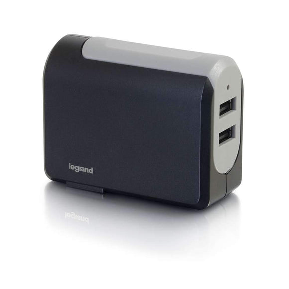 C2G 20276 2-Port USB Wall Charger - AC to USB Adapter, 5V 4.8A Output