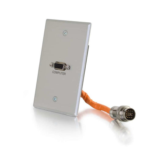 C2G / Cables to Go 60094 RapidRun VGA (HD15) Single Gang Wall Plate, Aluminum