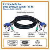 Tripp Lite P753-015 KVM PS/2 Slim Cable Kit for B005-002/4 & B007-008-15', Black