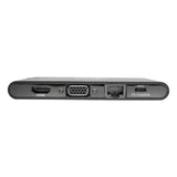 Tripp Lite USB C Docking Station HDMI VGA GbE PD Charging 3.0 USB Hub 4K at 30Hz Thunderbolt 3 Black