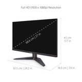 Open Box ViewSonic VX2758-P-MHD 27" Frameless 1080P 144Hz 1ms Gaming Monitor with FreeSync Eye Care HDMI and DisplayPort