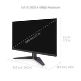 Open Box ViewSonic VX2758-P-MHD 27" Frameless 1080P 144Hz 1ms Gaming Monitor with FreeSync Eye Care HDMI and DisplayPort