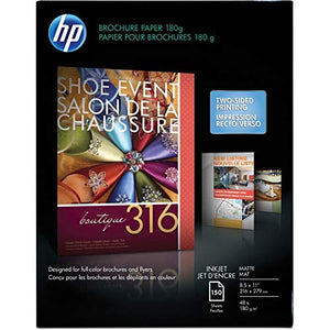 HP - Inkjet Brochure/Flyer Paper, 103 Brightness, 48lb, 8-1/2 x 11, White, 150/Pack - Sold As 1 Pack - High Performance Coating on Both Sides for Two-Sided Printing with Exceptional Image Quality.