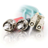 C2G 36123 OM3 Fiber Optic Cable - LC-ST 10Gb 50/125 Duplex Multimode PVC Fiber Cable, Aqua (9.8 Feet, 3 Meters)