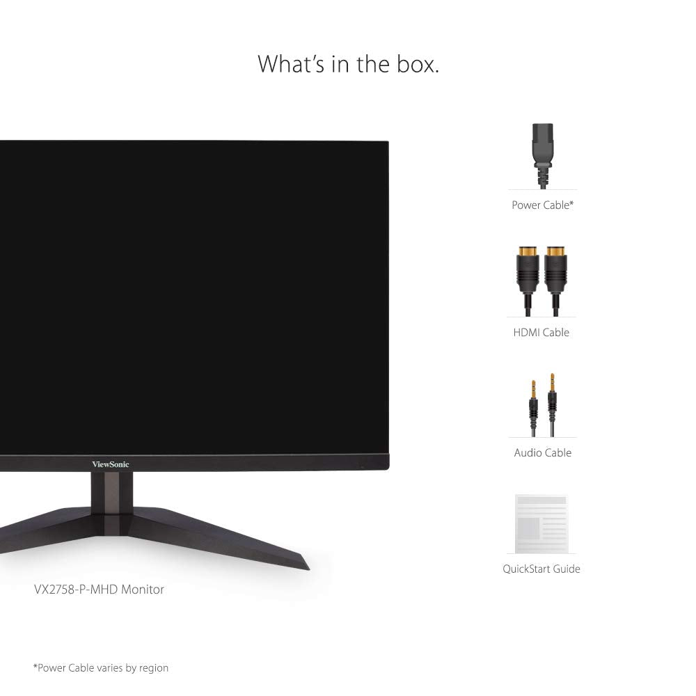 Open Box ViewSonic VX2758-P-MHD 27" Frameless 1080P 144Hz 1ms Gaming Monitor with FreeSync Eye Care HDMI and DisplayPort