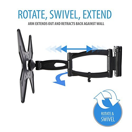 V7 LCD Monitor or TV Articulating Mount Arm for Flat Panel Screen 10"-24" with VESA 100/75mm