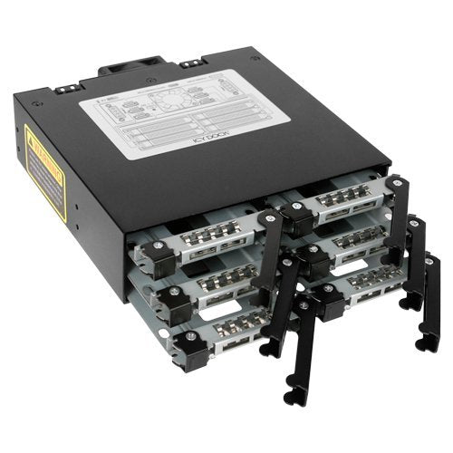 ICY Dock ToughArmor MB996SP-6SB 6 x 2.5 SATA 6Gbps HDD/SSD Mobile Rack/Cage in 1 x 5.25 Bay
