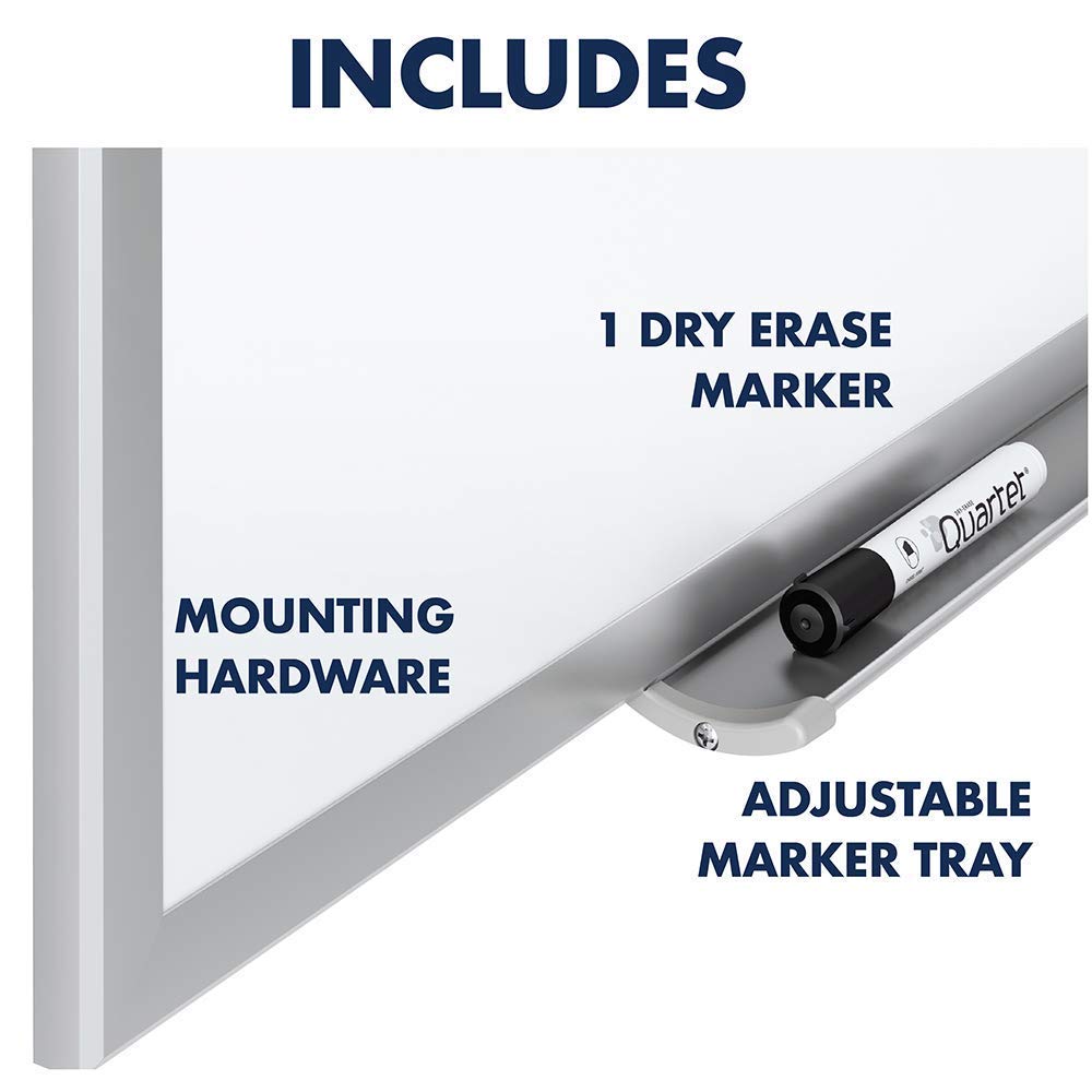 Boone Anodized Aluminum Frame Dry-Erase Board, 48 x 96 Inches