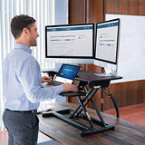 FlexiSpot Motorized Standing Desk - 36" Wide Electric Stand up Desk Computer Riser with Quick Release Keyboard Tray EM7