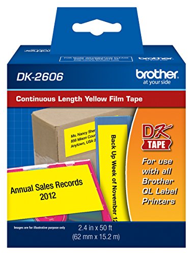 Brother DK-2606 Continuous Length Paper Label Roll (Black/Yellow)