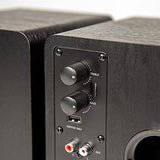 Crosley S100A-BK Bluetooth Enabled Powered Stereo Speakers, Black (Pair)