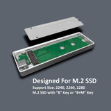 M.2 SATA SSD to USB 3.1 Gen 2 Type C Enclosure with Type C to C Cable, Silver (NST-203C3-SV)