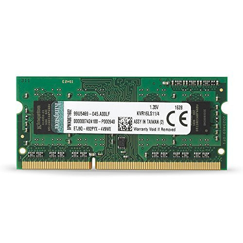 Kingston Technology 1600MHz DDR3L (PC3-12800) 1.35V Non-ECC CL11 SODIMM Intel Laptop Memory KVR16LS11/8