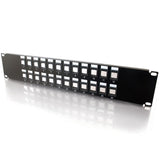 C2G 03859 24-Port Blank Keystone/Multimedia Patch Panel, Black