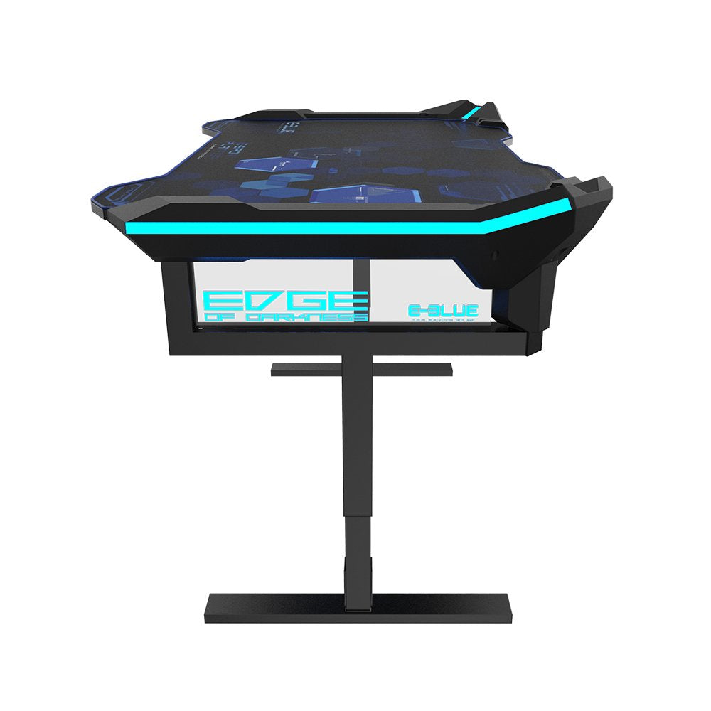 EBLUE 37236 RGB Glowing PC Gaming Desk 2.0, Large, Blue