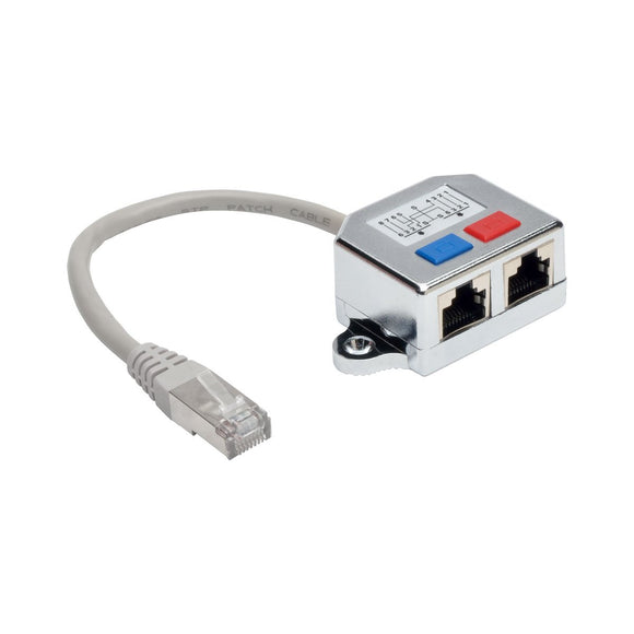 Tripp Lite 2-to-1 RJ45 Splitter Adapter Cable 10/100 Ethernet Cat5/Cat5e M/2xF 6in 6