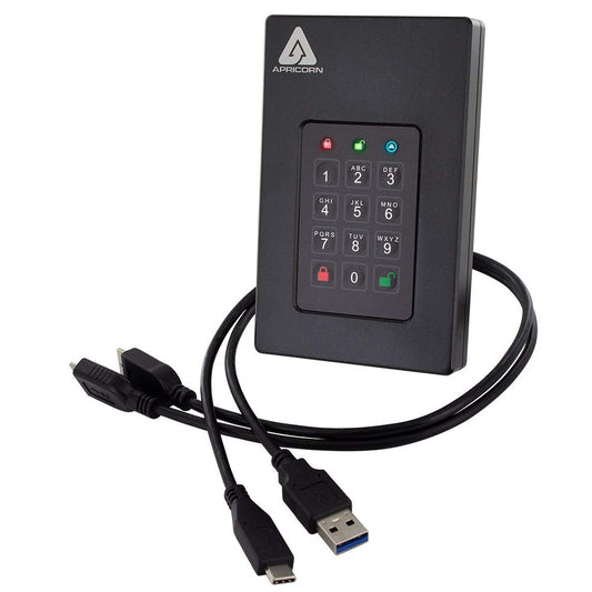 Aegis Fortress L3- FIPS Level 3 Validated, 500GB USB 3.0 Hardware Encrypted Portable Drive
