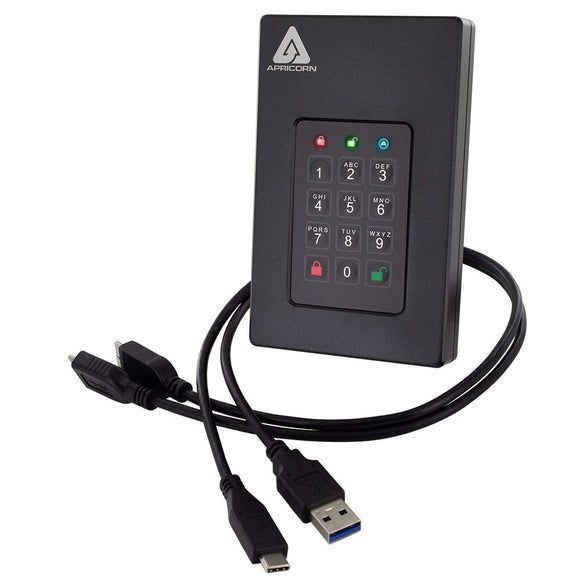 Aegis Fortress L3- FIPS Level 3 Validated, 500GB USB 3.0 Hardware Encrypted Portable Drive