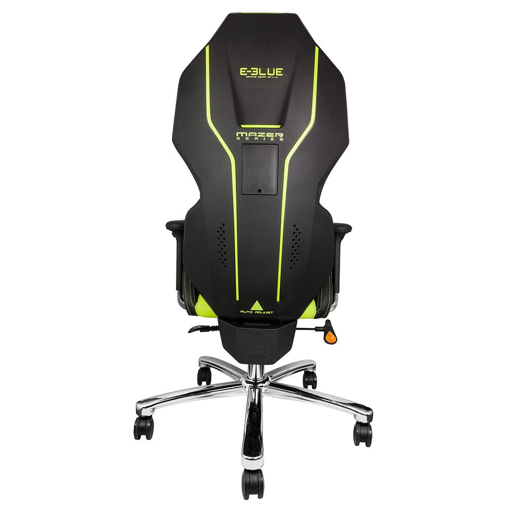 EBLUE Mazer Gaming Executive Racing Chair PU Leather - Ergonomic Swivel Computer, Office or Gaming Chair - Multiple Adjusting Systems - Racing Chair Style Green and Black