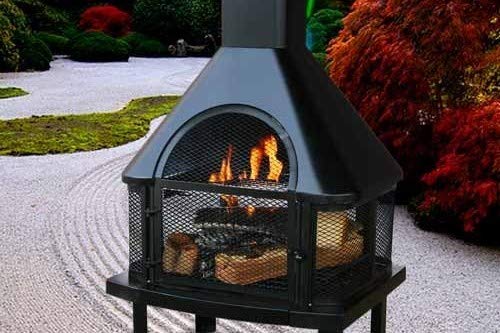 Uniflame Firehouse with Chimney, Black