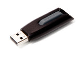Verbatim 8GB USB 3.0 Store 'n' Go V3 Flash Drive - Cap-Less & PC / Mac Compatible - Gray