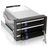 ICY DOCK FatCage MB153SP-B 3 x 3.5 Inch HDD in 2 x 5.25 Inch Bay Hot Swap SATA 6Gbps HDD Rack/Cage/Module