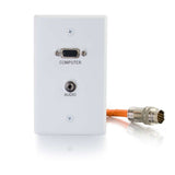 C2G 60108 RapidRun VGA (HD15) + 3.5mm Single Gang Wall Plate, White