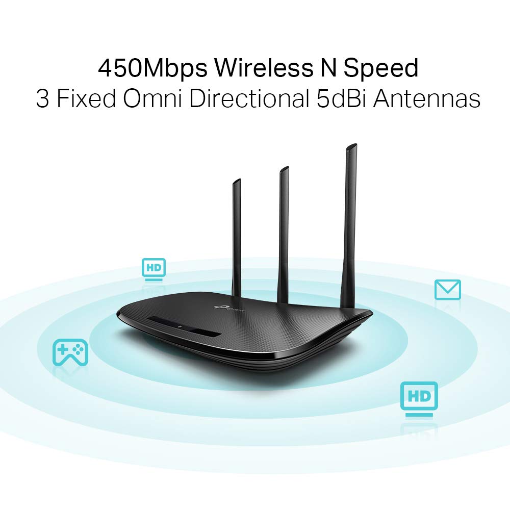 TP-LINK TL-WR940N Wireless N300 Home Router, 450Mpbs, 3 External Antennas, IP QoS, WPS Button