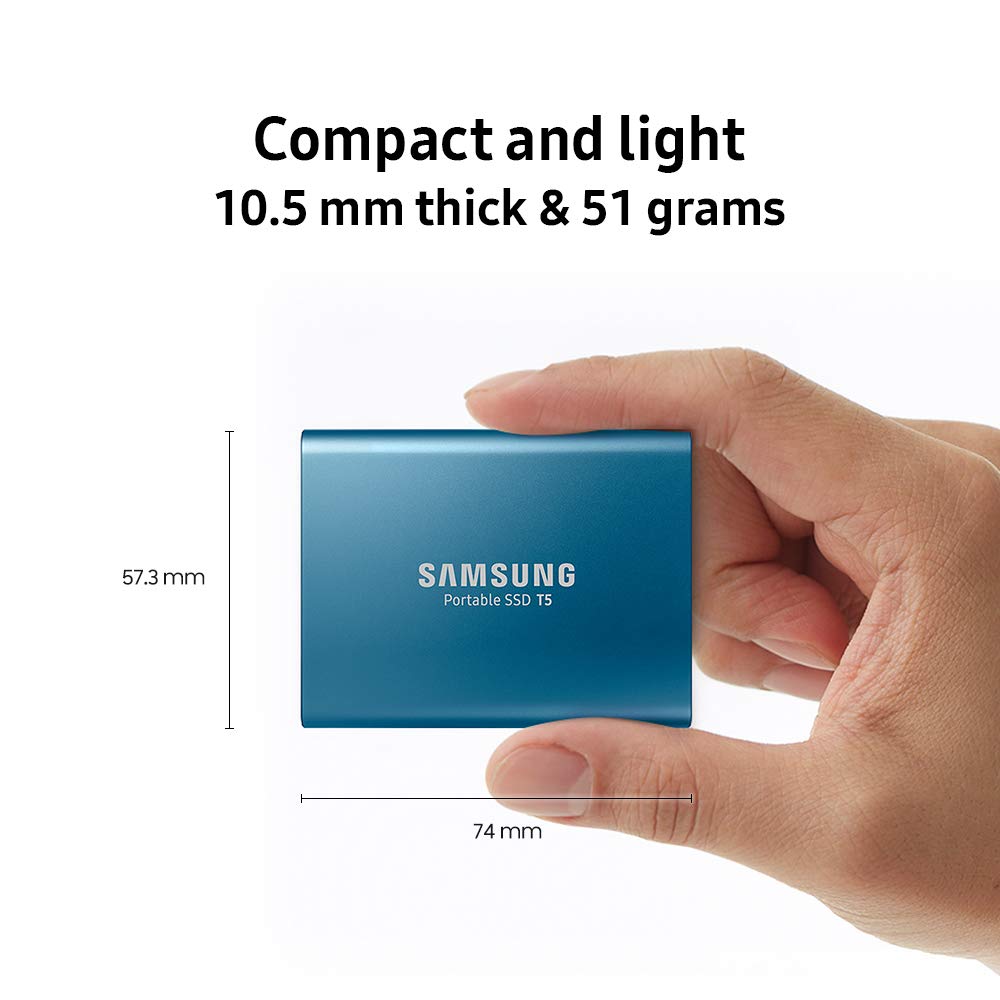 Samsung Portable 250GB SSD T5 (MU-PA250B/AM) Alluring Blue